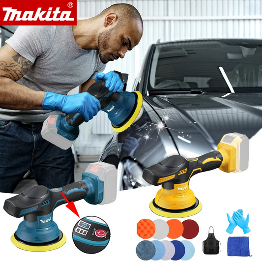 Genuine Makita 8-Gear Digital Display Cordless Car Polisher Original Electric Auto Waxing & Polishing Machine Compatible with Makita 18V Battery